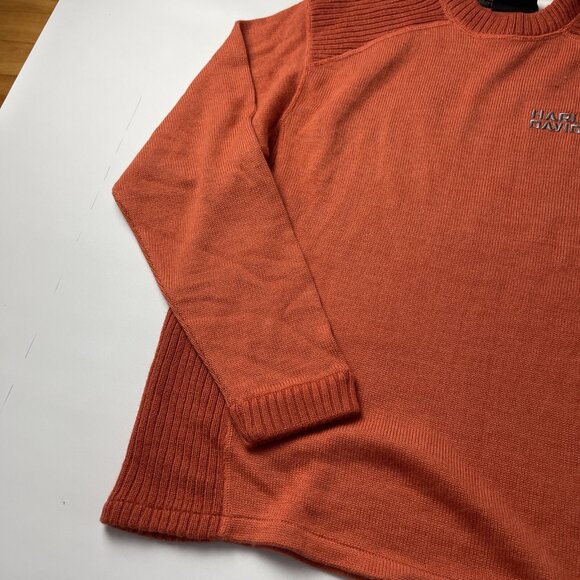 Harley-Davidson Motorcycles Embroidered Stitched MEDIUM Orange Sweater Pullover - Picture 5 of 11